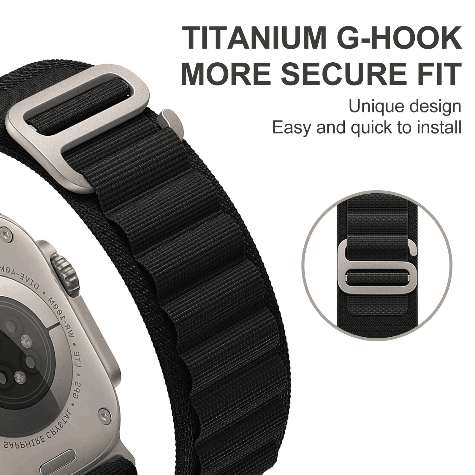 Alpine G Hook Wristband For Apple Watch Series 11 /10 /9 /8 /7 /SE /6 /5 /4 /3 /2 /1 Ultra 2 /3 Strap Replacement Wrist Band 38mm 40mm 41mm 42mm 44mm 45mm 46mm 49mm