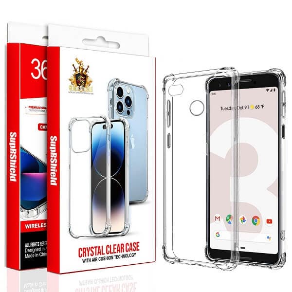 For Google Pixel Clear Case Shockproof Tough Gel Clear Transparent Air Cushion Cover (Transparent)