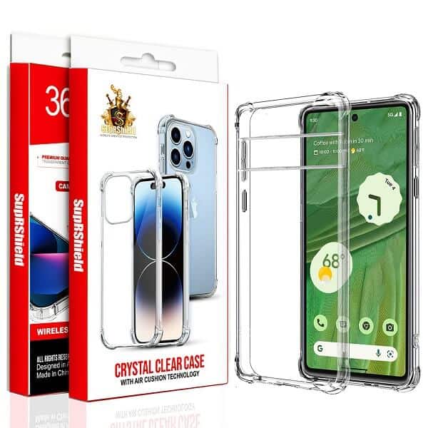 For Google Pixel Clear Case Shockproof Tough Gel Clear Transparent Air Cushion Cover (Transparent)