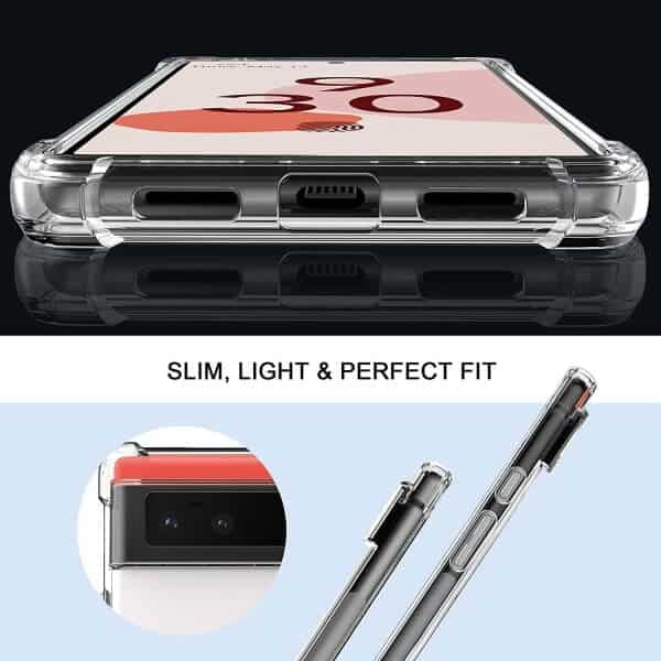 For Google Pixel Clear Case Shockproof Tough Gel Clear Transparent Air Cushion Cover (Transparent)