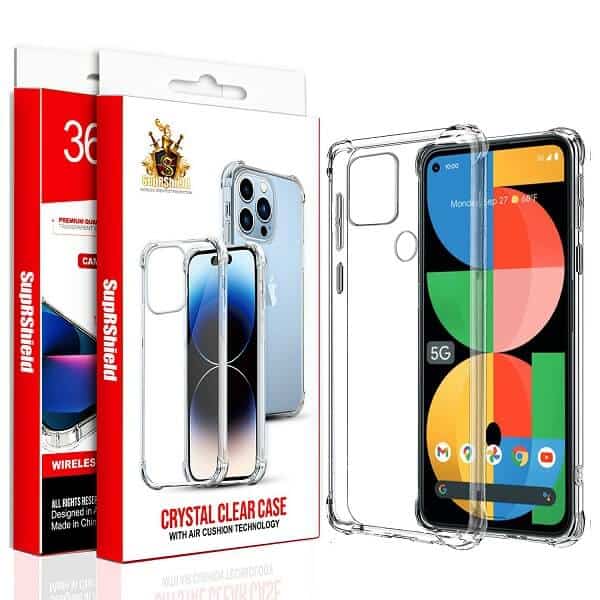 For Google Pixel Clear Case Shockproof Tough Gel Clear Transparent Air Cushion Cover (Transparent)