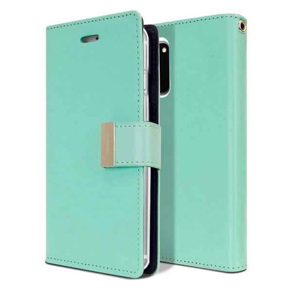 Goospery Samsung Galaxy S20 FE Rich Diary Wallet Flip Case Leather Card Slots Magnetic Cover (Aqua)