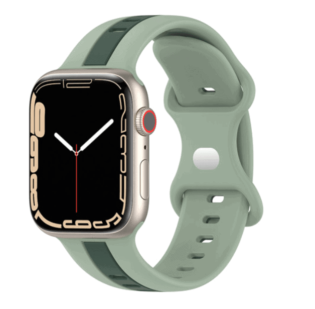 For Apple Watch Series 11 /10 /9/8 /7 /SE /6 /5 /4 /3 /2 /1 Ultra 2 /3 Replacement Duel Colour Silicon Wrist Band 38mm 40mm 41mm 42mm 44mm 45mm 46mm 49mm iWatch Wristband Loop Strap