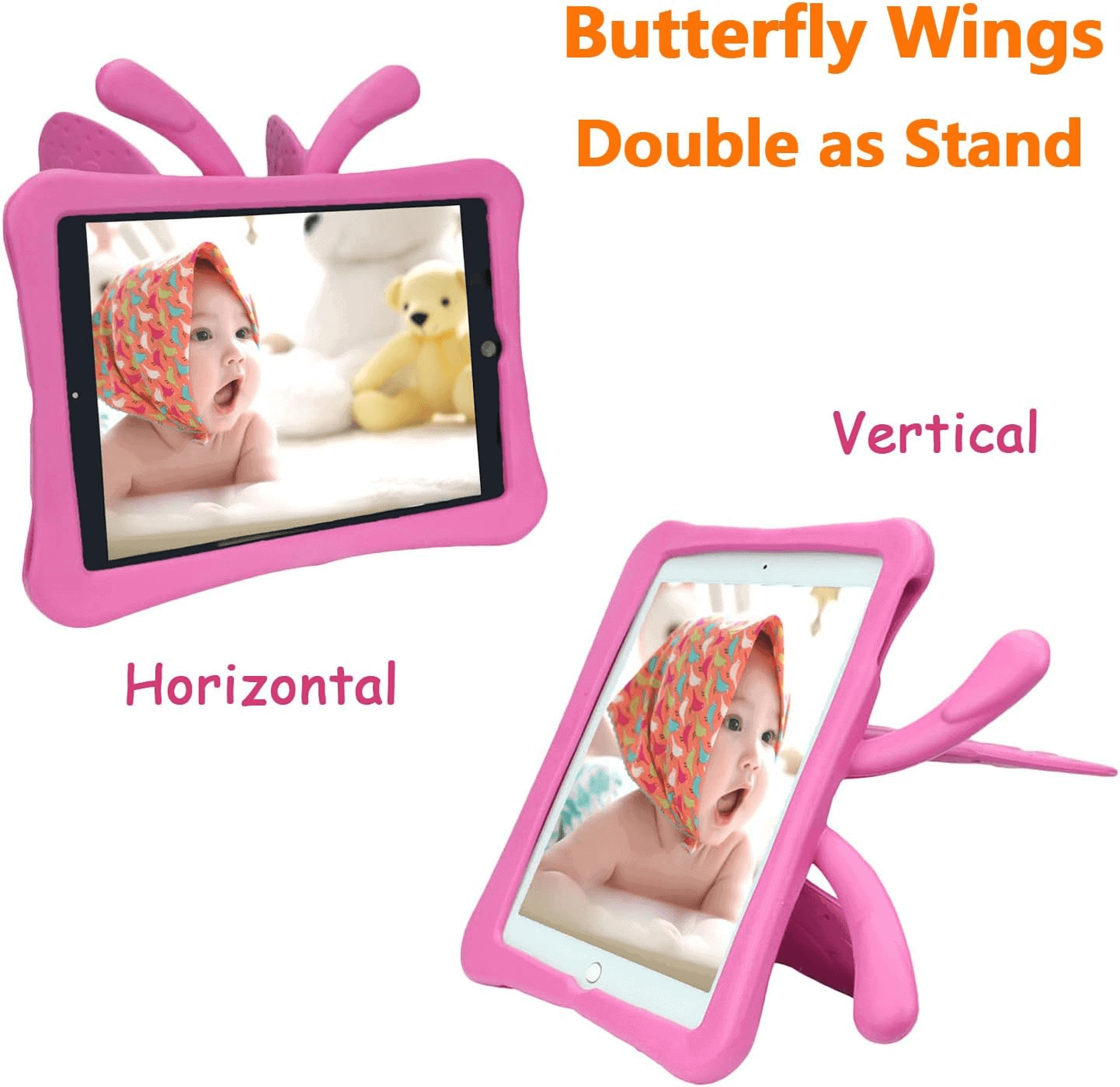For Apple iPad Eva Butterfly Kids Friendly Stand Protective Shockproof Light Weight Heavy Duty Case Cover