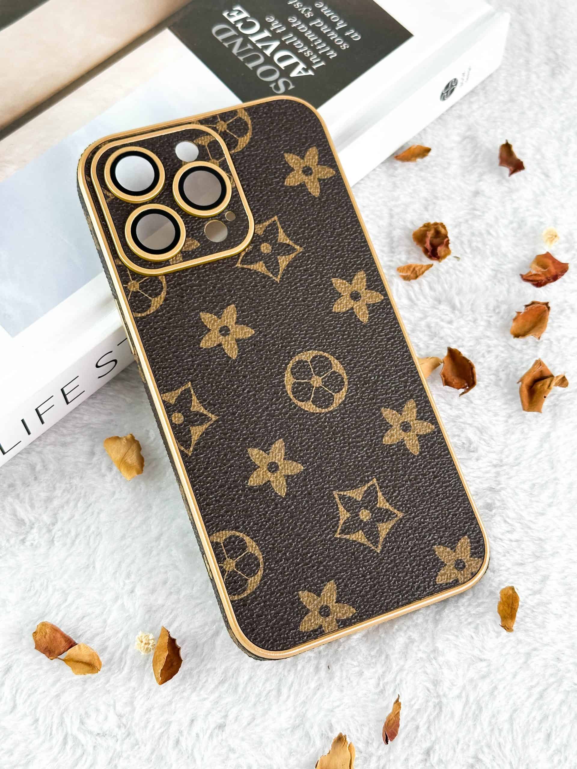 With Camera Lens Protector, Luxury PU Leather Plating Edge Slim Soft Protective Case Cover for Apple iPhone