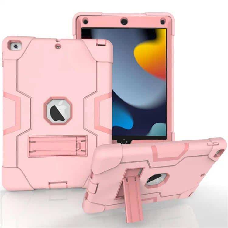 Apple iPad All Models Hybrid Fancy Shockproof Heavy Duty Kickstand Case Cover