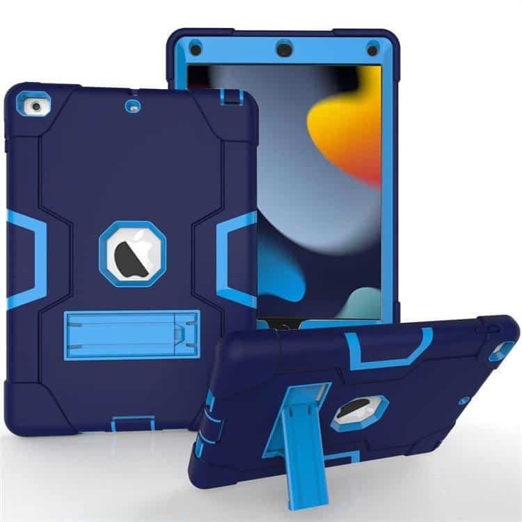 Apple iPad All Models Hybrid Fancy Shockproof Heavy Duty Kickstand Case Cover