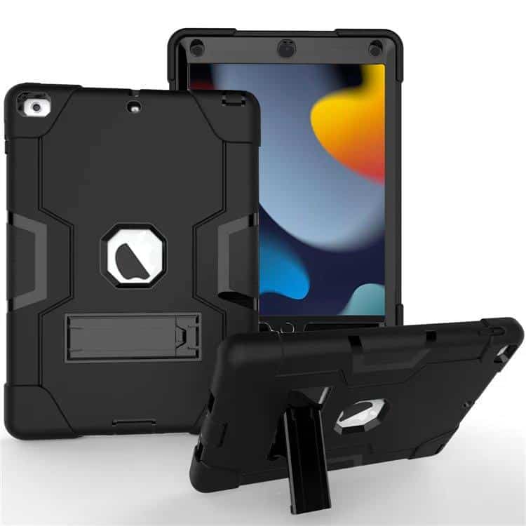 Apple iPad All Models Hybrid Fancy Shockproof Heavy Duty Kickstand Case Cover