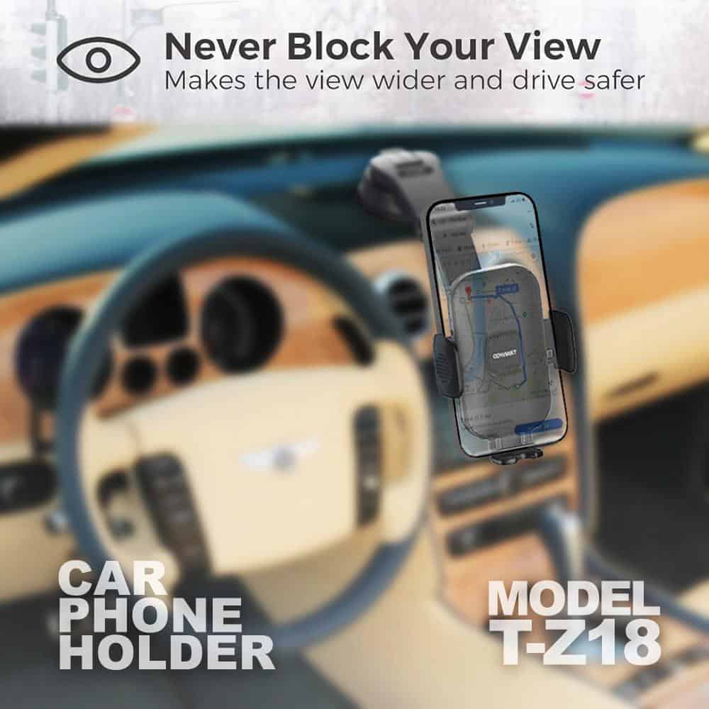 TRANYOO (T-Z18) Dashboard Strong Suction Cup Telescopic Arm Design Hands Free Car Phone Mount Holder