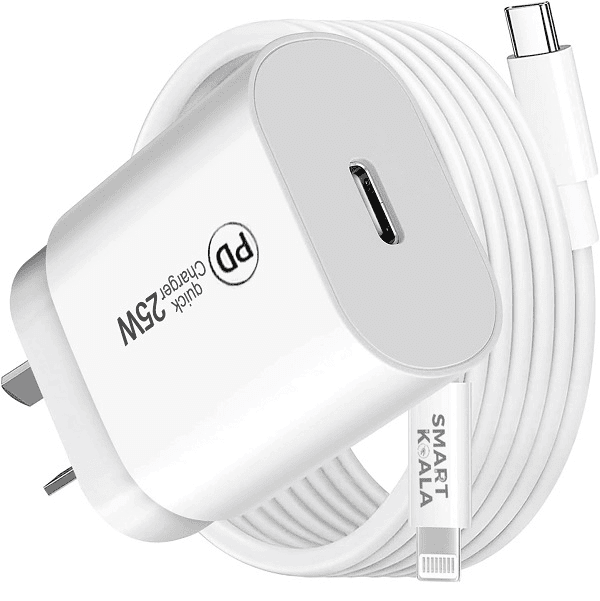 Smart Koala 25W Fast Charging Charger, SAA Certified USB C Wall Plug Adapter with 1M Lightning Cable Cord for Apple iPhone iPod iPad