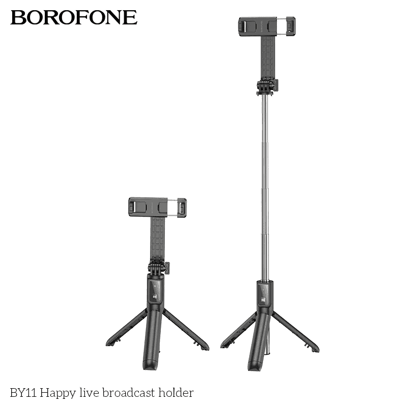 BOROFONE BY11 Bluetooth Remote Control Selfie Stick With Tripod Desktop Stand Self-Timer Portable Stretchable Holder Anti-Shake Stabilizer