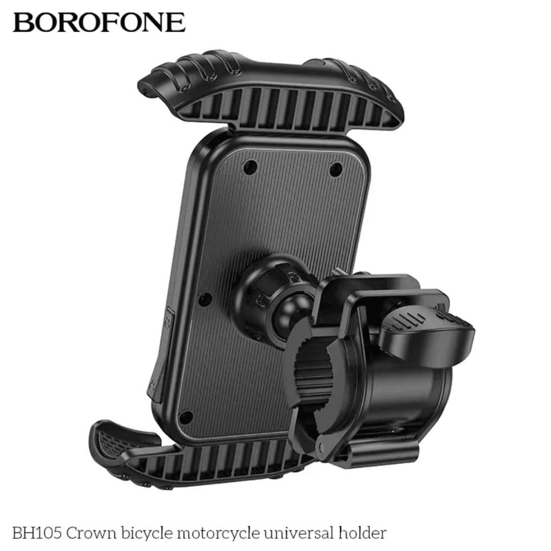 Borofone BH105 Bicycle & Motorcycle Motorbike Cycling Bike Scooter 360° Rotating Universal Mobile Phone Holder Mount Bracke Solid Grip Firmly Locked