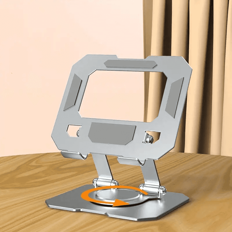 Adjustable Aluminum Alloy Metal Desk Mobile Phone Holder Stand For 4-16 inches iPhone iPad Tablet Tab Desktop (Grey)