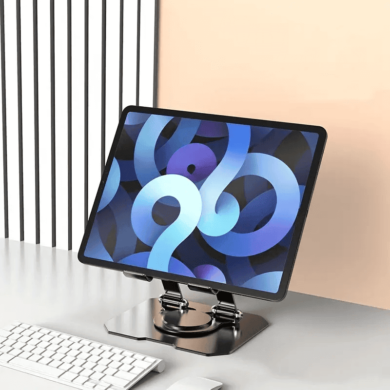 Adjustable Aluminum Alloy Metal Desk Mobile Phone Holder Stand For 4-16 inches iPhone iPad Tablet Tab Desktop (Grey)