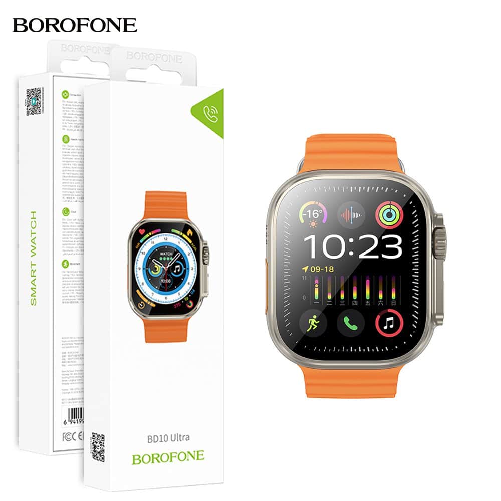 Titanium Gold Borofone BD10 Ultra Bluetooth 5.3 Sports Smart Watch ( Call Version)