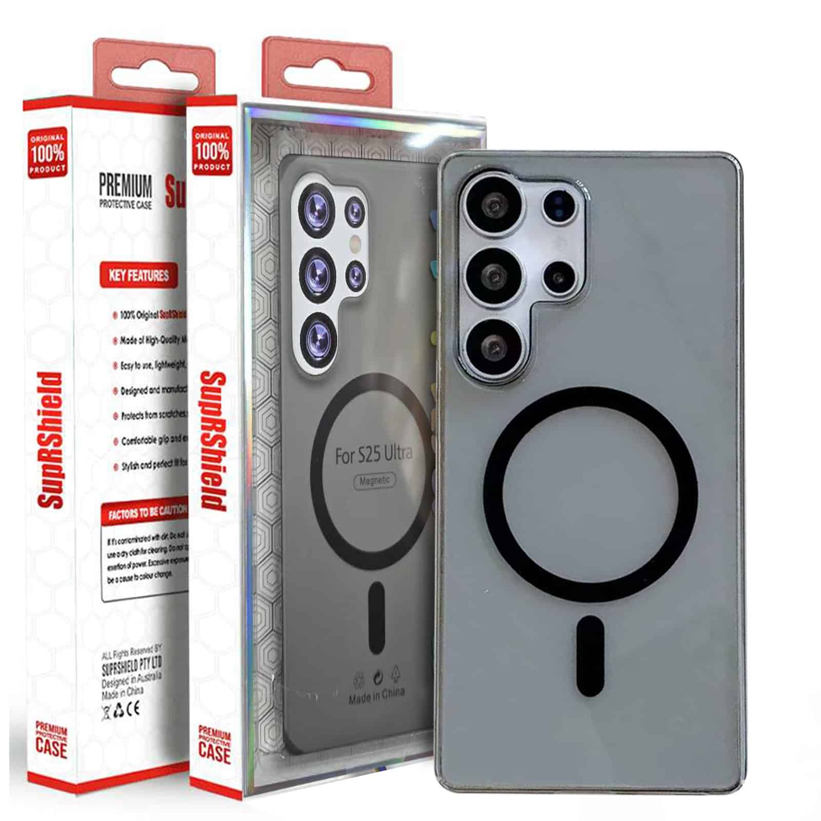 For Samsung Galaxy S24 Ultra / S25 Ultra Anti Glare Matte Hard TPU Clear MagSafe Case Cover