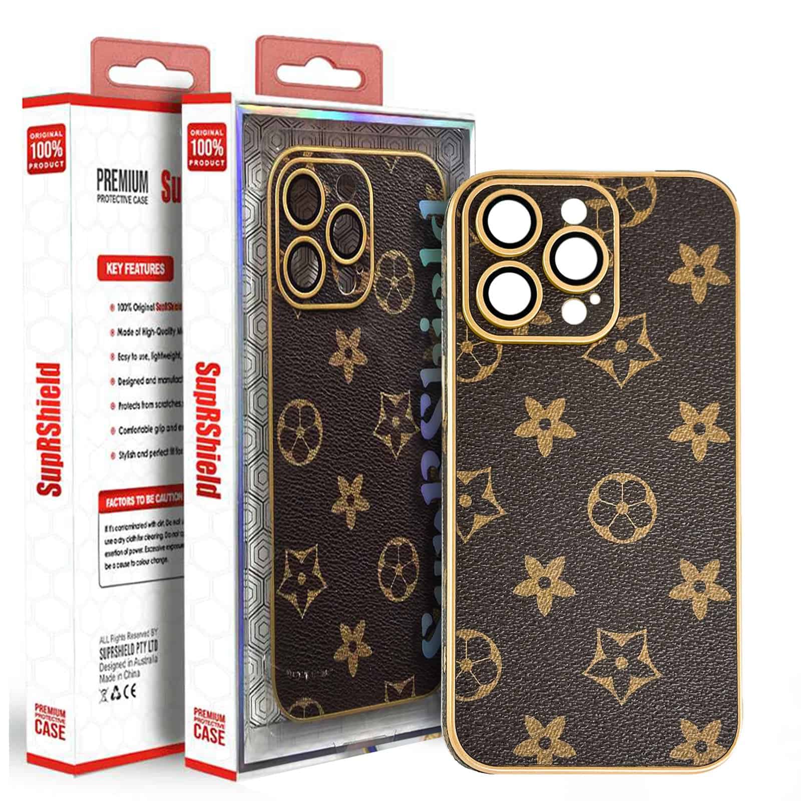 With Camera Lens Protector, Luxury PU Leather Plating Edge Slim Soft Protective Case Cover for Apple iPhone