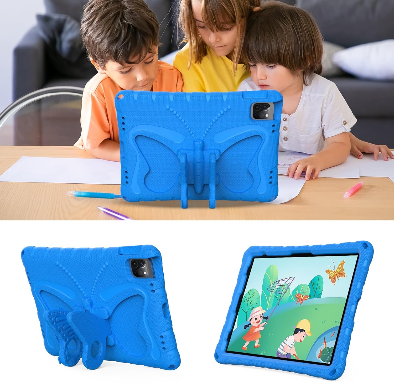 For Apple iPad Series EVA NEW DESIGN Butterfly Soft Tablet Case, Kids Protective Shockproof Case Cover For Childrens