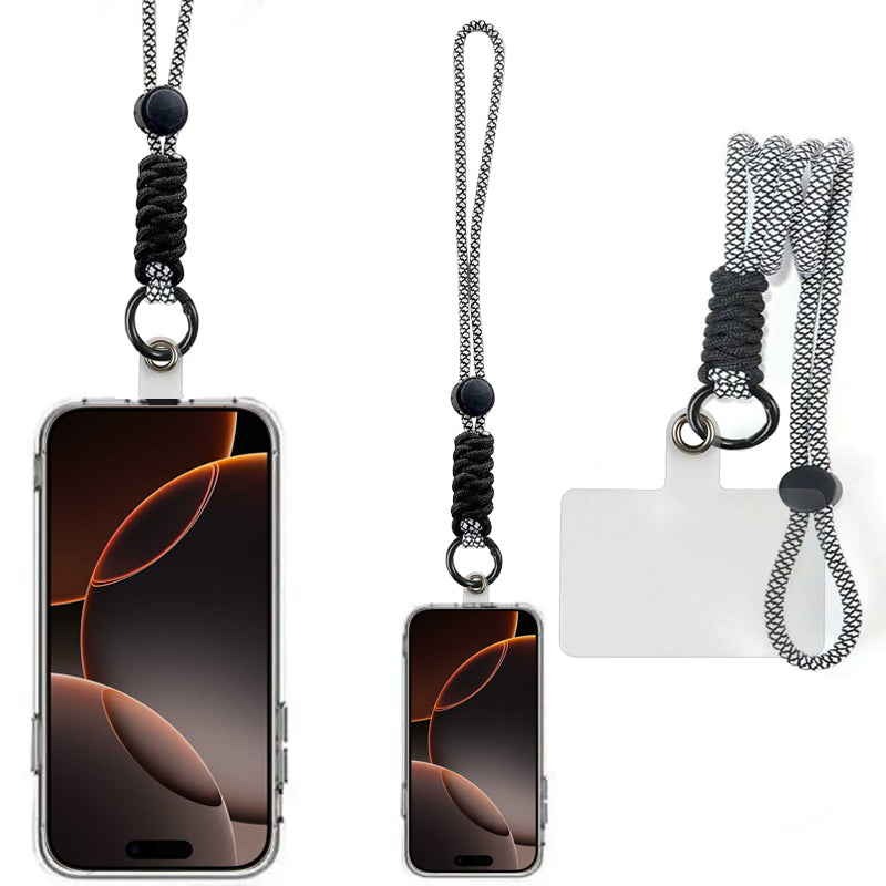 2 Pack Adjustable Phone Woven Rope Design Lanyard with Detachable Strap & Holder – Universal Neck