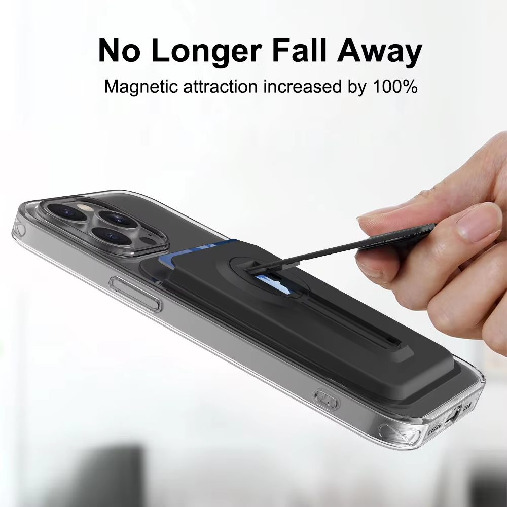 With Kickstand MagSafe Magnetic, RFID Blocking Back Mobile Phone Card Holder
