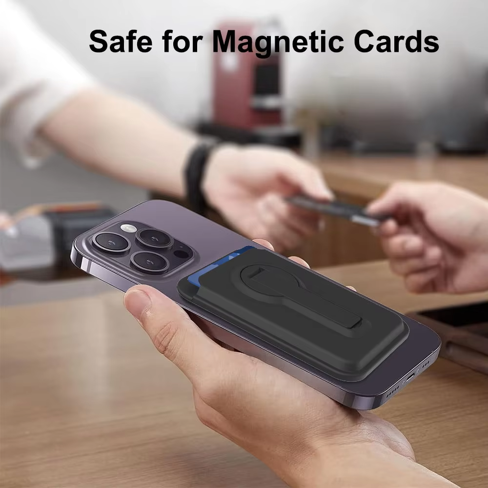 With Kickstand MagSafe Magnetic, RFID Blocking Back Mobile Phone Card Holder