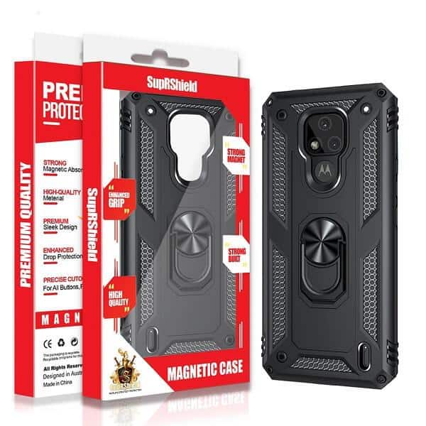 For Motorola Moto Heavy Duty Shockproof Rugged Magnetic Ring Case Cover