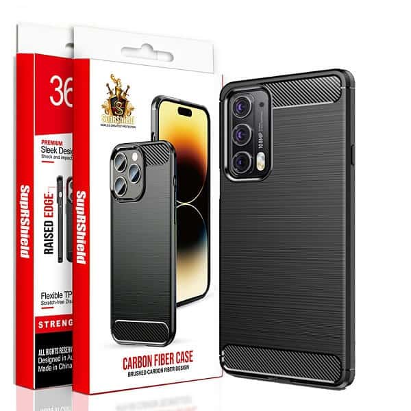 For Motorola Moto Rugged Shockproof Case Carbon Fiber Heavy Duty Rugged Cover (Black)