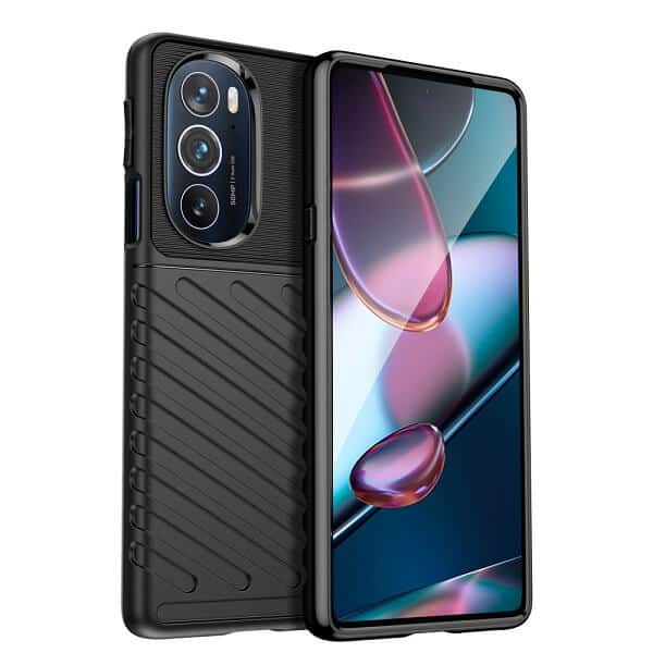 Motorola Moto Edge 30 Pro Case Shockproof Absorption Anti Scratch Heavy Duty Durable Drop Protection Phone Armor Back Cover (Black)