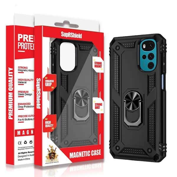 For Motorola Moto Heavy Duty Shockproof Rugged Magnetic Ring Case Cover
