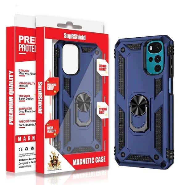 For Motorola Moto Heavy Duty Shockproof Rugged Magnetic Ring Case Cover