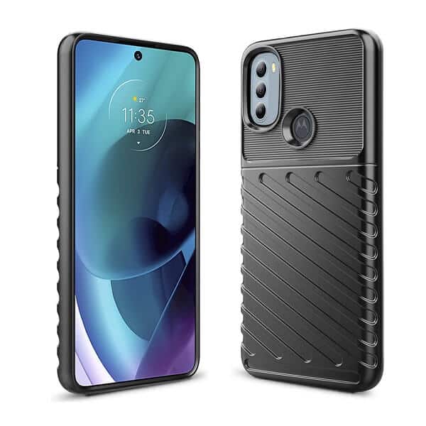 Motorola Moto G51 5G Case Shockproof Absorption Anti Scratch Heavy Duty Durable Drop Protection Phone Armor Back Cover (Black)