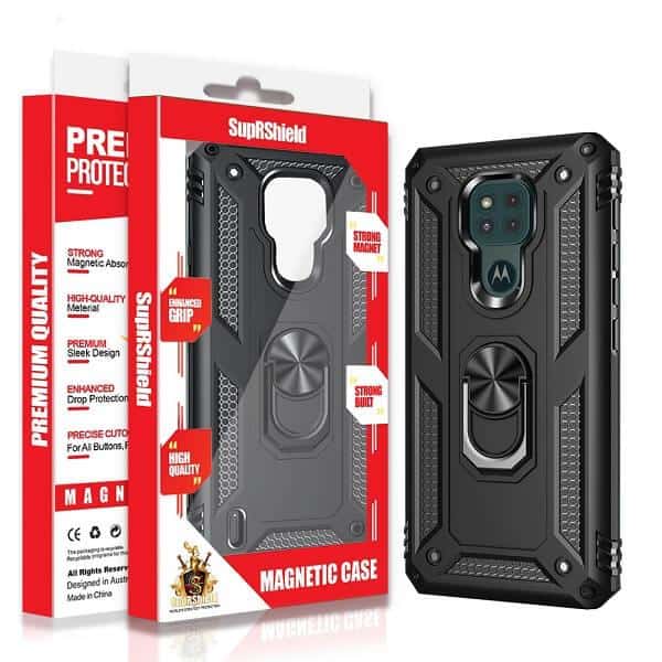 For Motorola Moto Heavy Duty Shockproof Rugged Magnetic Ring Case Cover