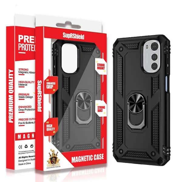 For Motorola Moto Heavy Duty Shockproof Rugged Magnetic Ring Case Cover