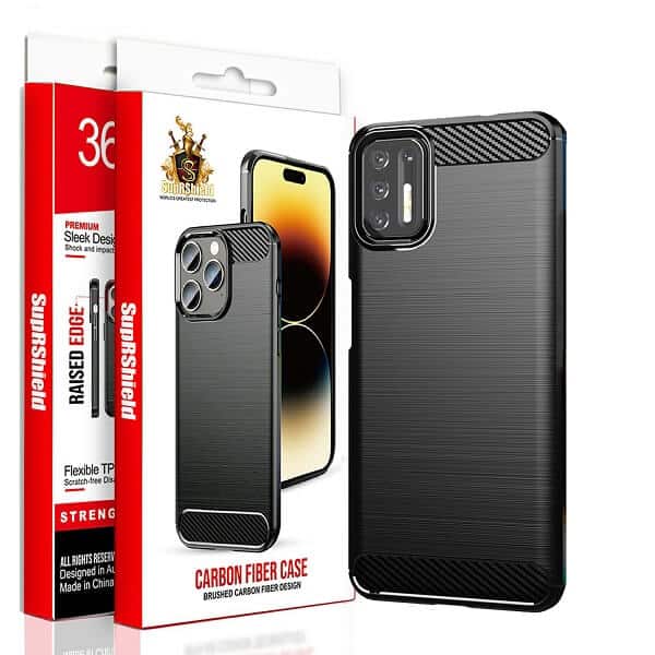 For Motorola Moto Rugged Shockproof Case Carbon Fiber Heavy Duty Rugged Cover (Black)