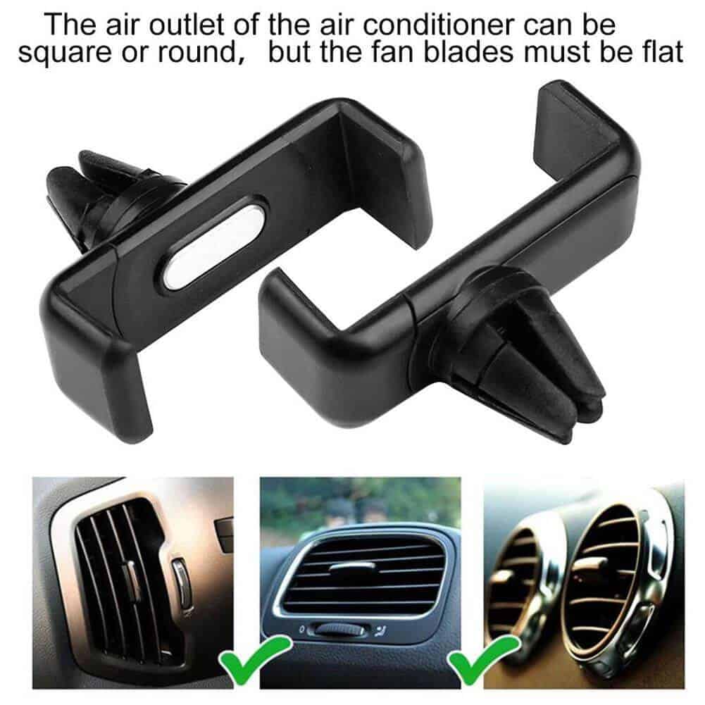 Universal 360° Rotating Air Vent Bracket Car Mobile Phone Holder For GPS Mount Cradle (Black)