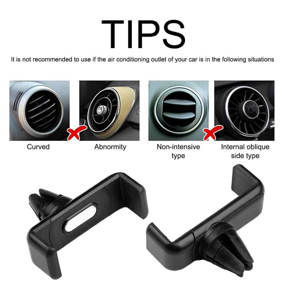 Universal 360° Rotating Air Vent Bracket Car Mobile Phone Holder For GPS Mount Cradle (Black)