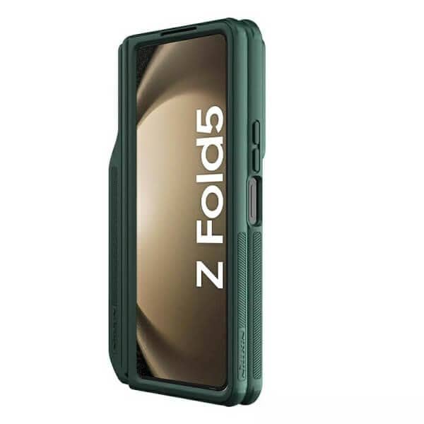 Nillkin CamShield Samsung Galaxy Z Fold 5 Fold4 5G Slide Camera Back Protective S Pen Holder 360° Fiber Cover Kickstand (Green)