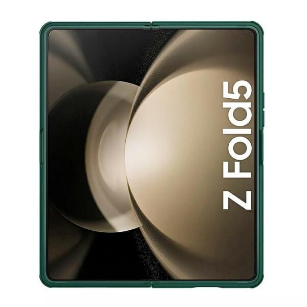 Nillkin CamShield Samsung Galaxy Z Fold 5 Fold4 5G Slide Camera Back Protective S Pen Holder 360° Fiber Cover Kickstand (Green)