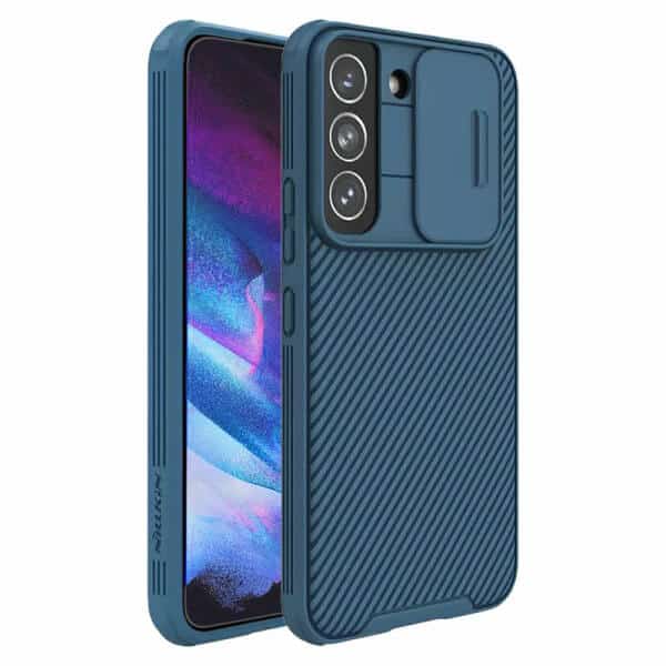 Nillkin Samsung Galaxy S23 Case, CamShield Series Slim Stylish Protective Case with Slide Camera Cover – Blue