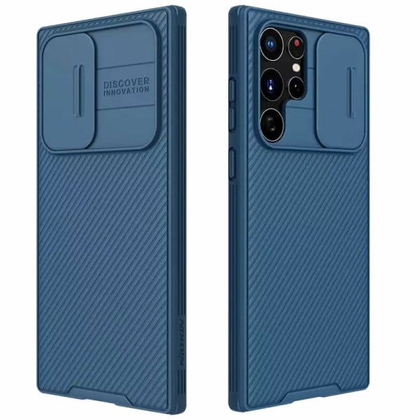 Nillkin Samsung Galaxy S23 Ultra Case, CamShield Series Slim Stylish Protective Case with Slide Camera Cover – Blue