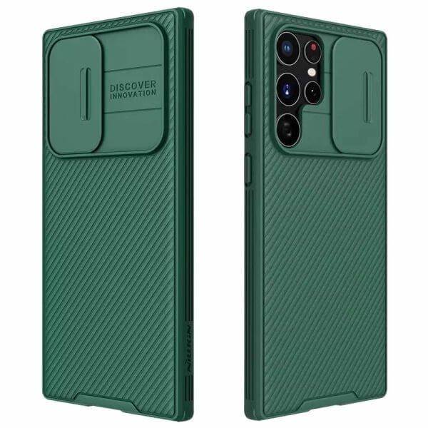 Nillkin Samsung Galaxy S23 Ultra Case, CamShield Series Slim Stylish Protective Case with Slide Camera Cover – Green