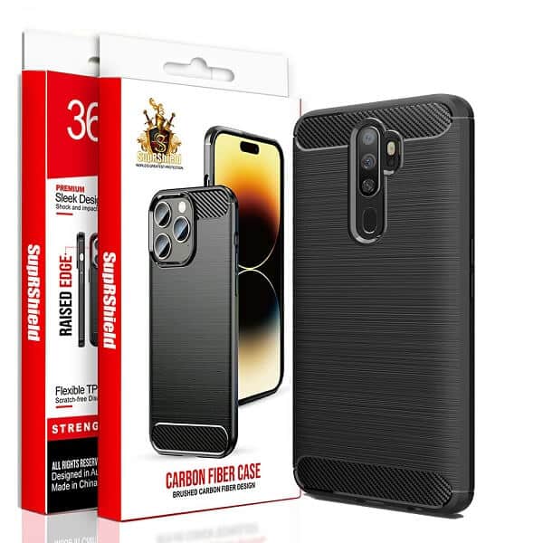 For Oppo Case Shockproof Heavy Duty Rugged Anti Knock Back Cover (Black)