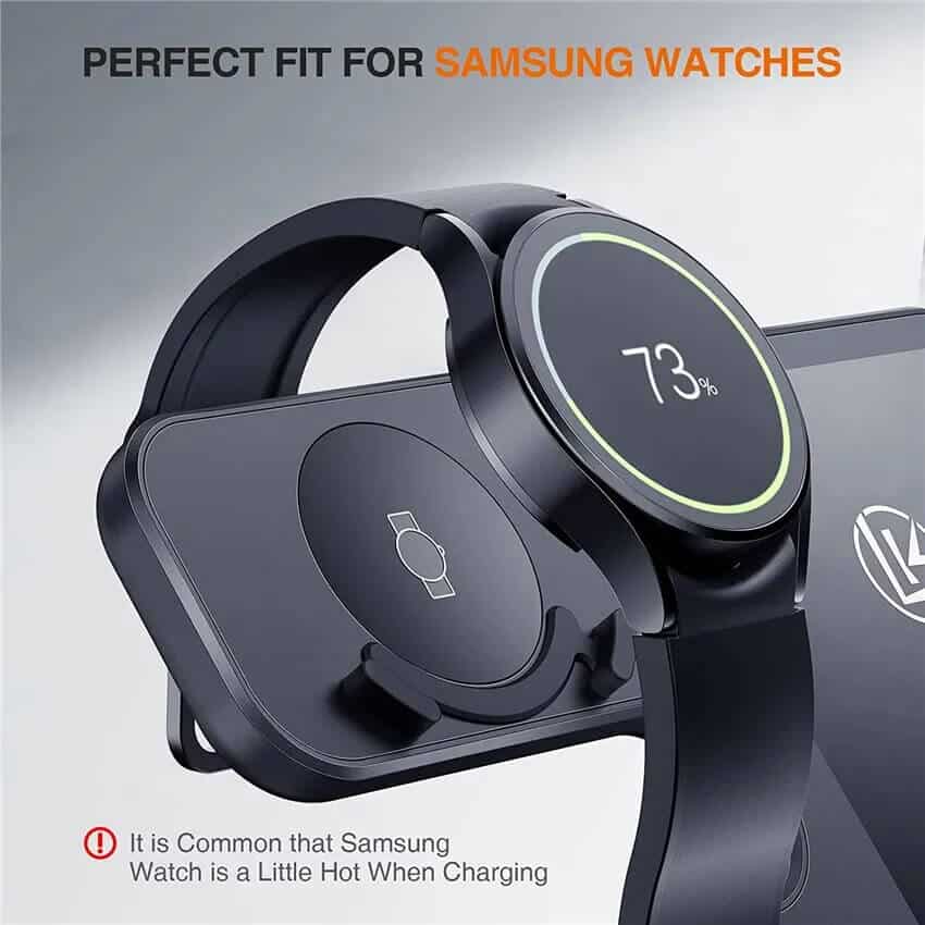 15W 3in1 Qi Wireless Fast Charging Charger Stand for Samsung Galaxy Watch 6/5/4/3/Active Galaxy S23/S22/S21 Ultra /Note Z Fold /Flip 4 Galaxy Buds