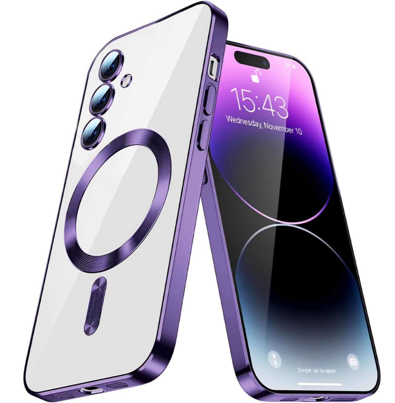 For Samsung Galaxy A16/A36/A56 Plating MagSafe Magnetic TPU Back Clear Case Cover