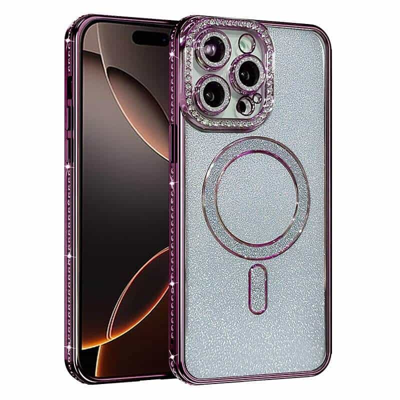 For Apple iPhone 16/16 Pro/iPhone 16 Pro Max/iPhone 16 Plus Glitter Bling Diamond MagSafe Magnetic Case Cover