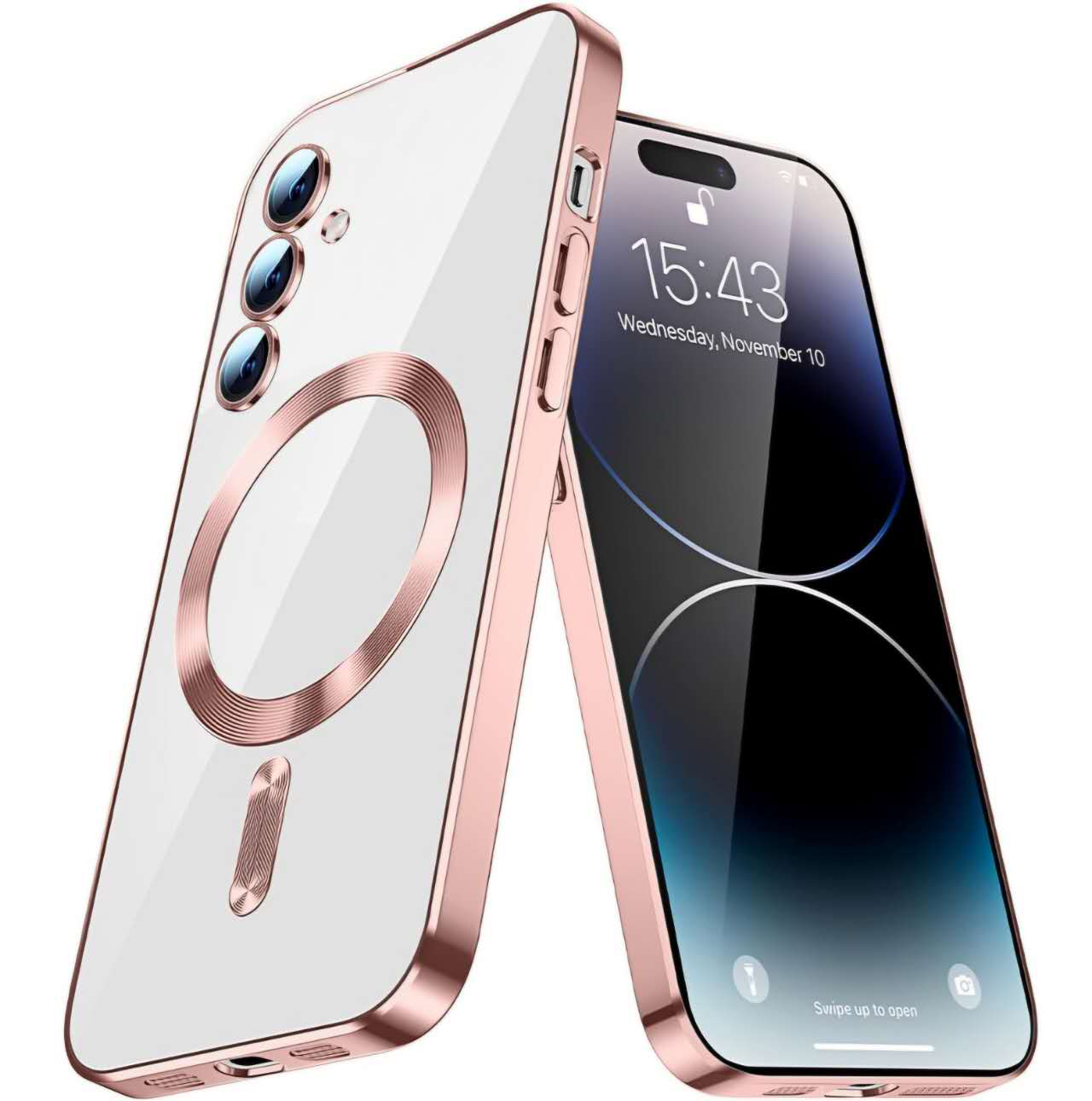 For Samsung Galaxy A16/A36/A56 Plating MagSafe Magnetic TPU Back Clear Case Cover
