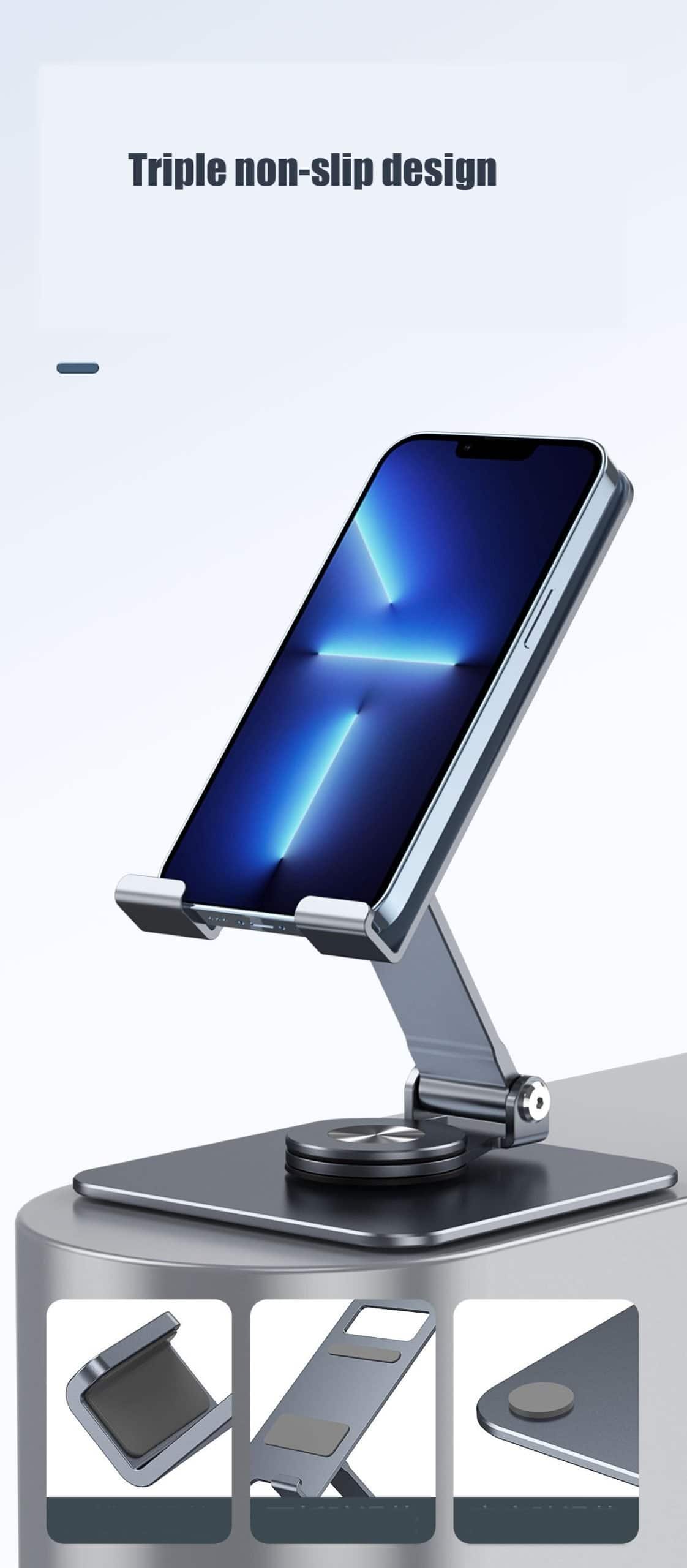 360° Rotate Metal Desk Mobile Phone Adjustable Desktop Tablet Holder Stand For iPhone /iPad/Tab /Samsung Galaxy /Google /Nokia / Lenovo /Oppo