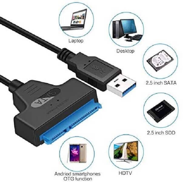 USB 3.0 to SATA 22 Pin External Converter Adapter Cable Lead for 2.5