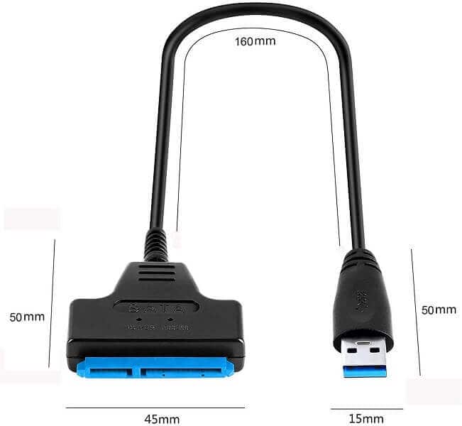 USB 3.0 to SATA 22 Pin External Converter Adapter Cable Lead for 2.5