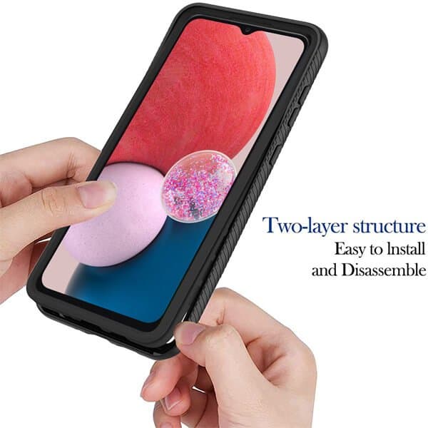 Samsung Galaxy A13 4G Military Grade Full Body Shockproof Clear Heavy Duty Case Bumper Drop Protection Tough Cover (Black)